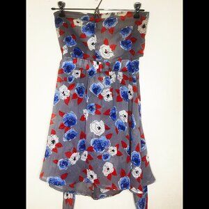 American Apparel California Select Originals Red White Blue Flower Dress XS